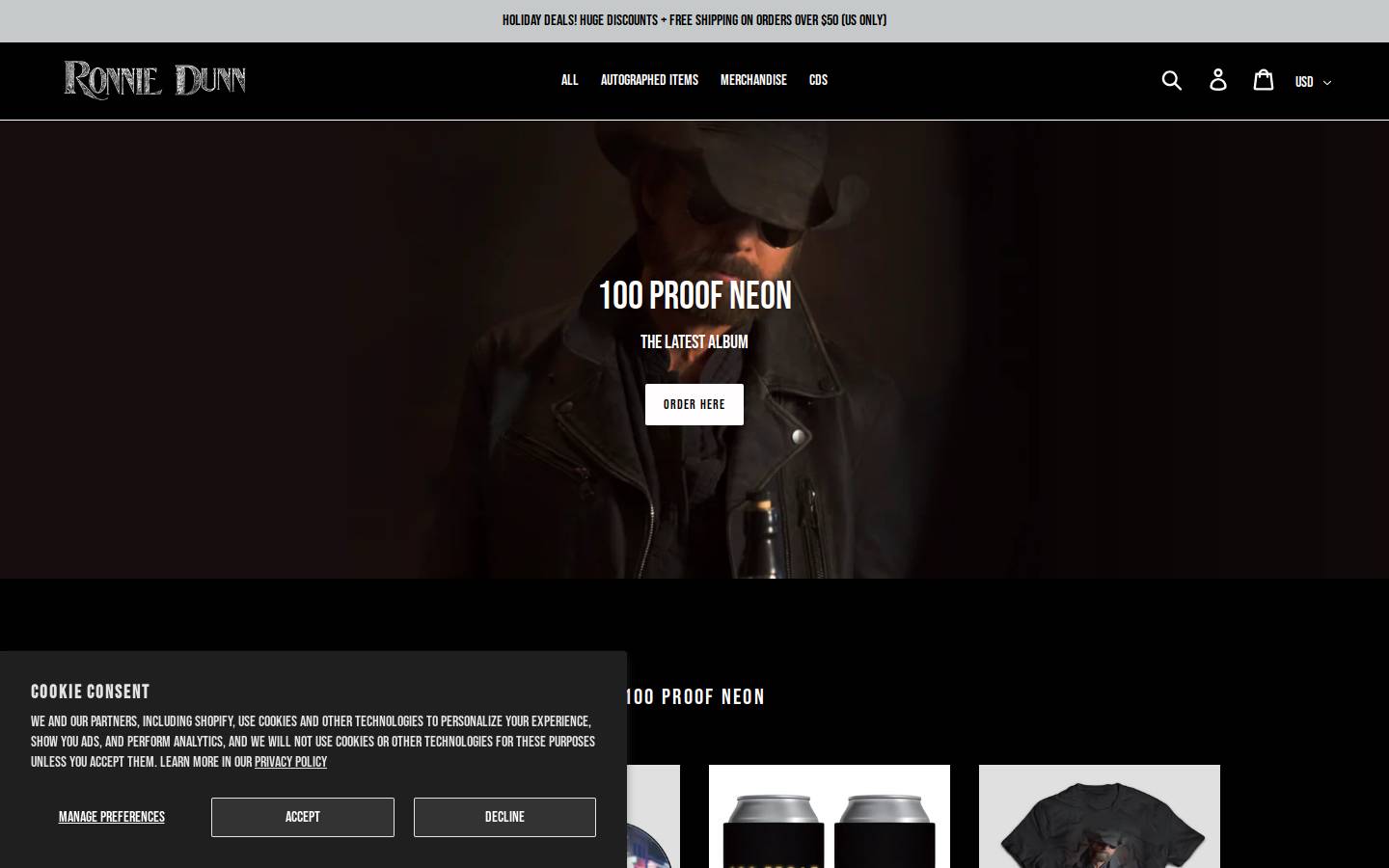 ronniedunnstore.com homepage screenshot