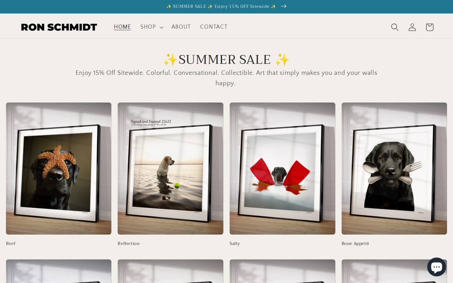 ronschmidtart.com homepage screenshot