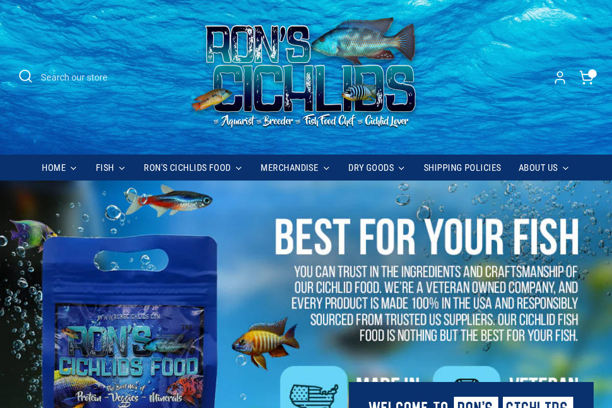 Rons Cichlids homepage screenshot
