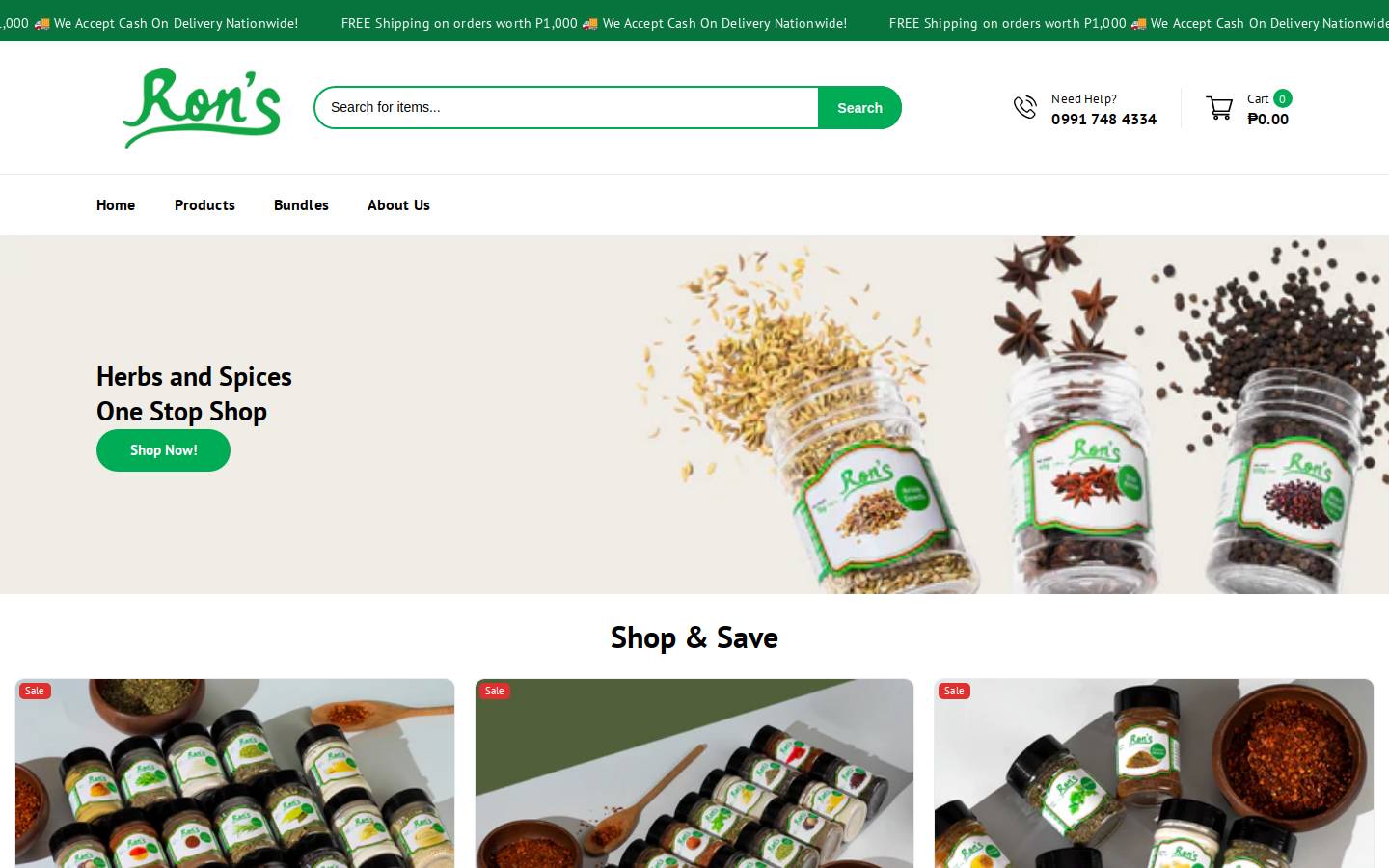 ronsphilippines.com homepage screenshot
