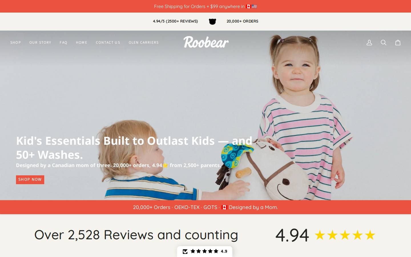 roobearkids.com homepage screenshot