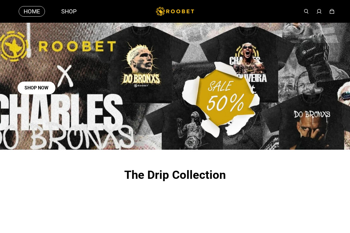 Roobet Merch Store homepage screenshot