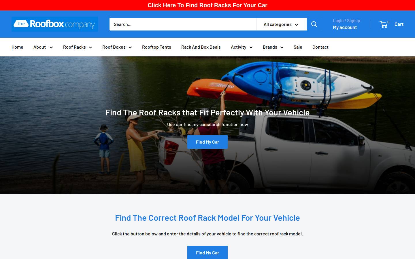 The Roof Box Company homepage screenshot