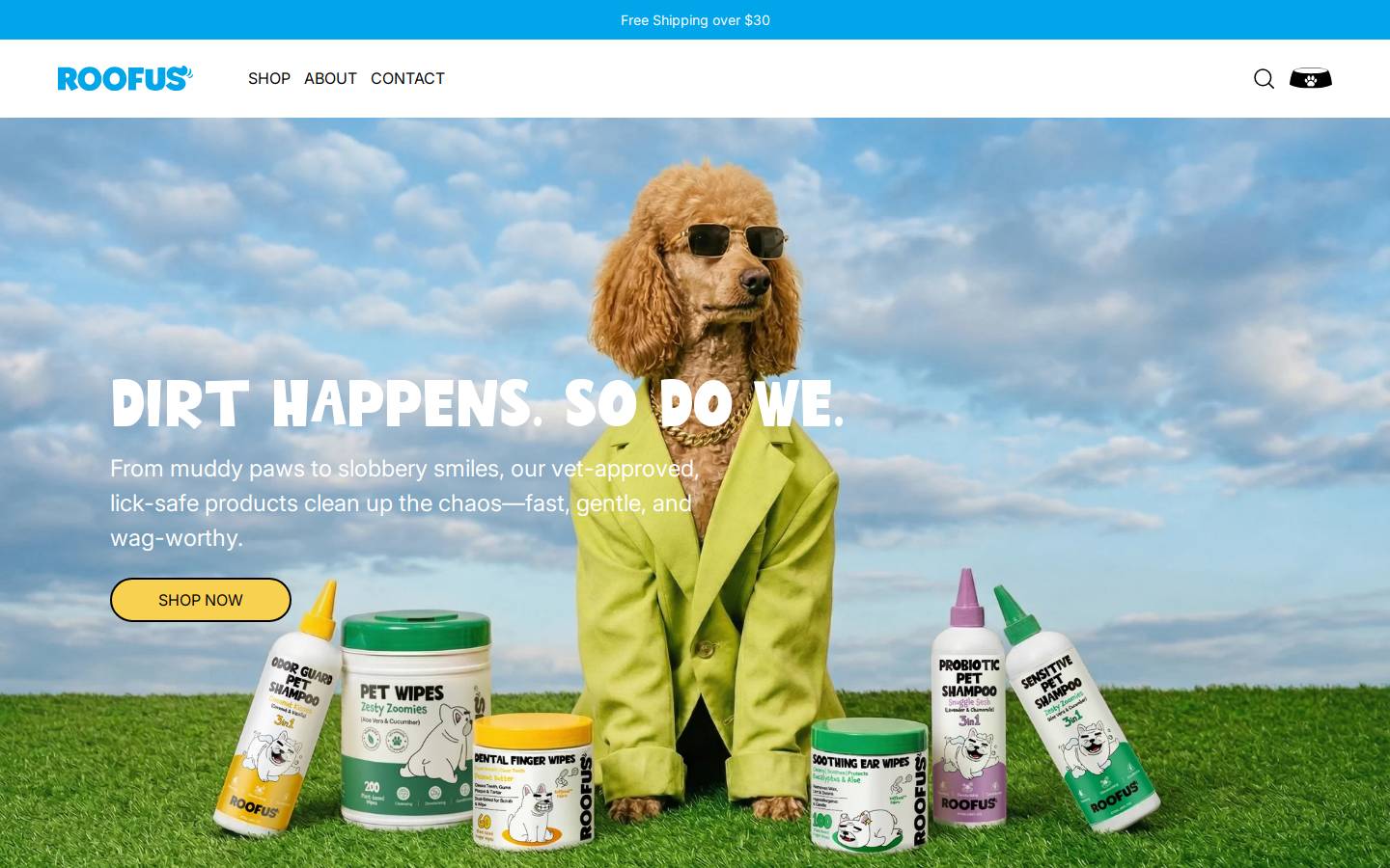 roofuspet.com homepage screenshot
