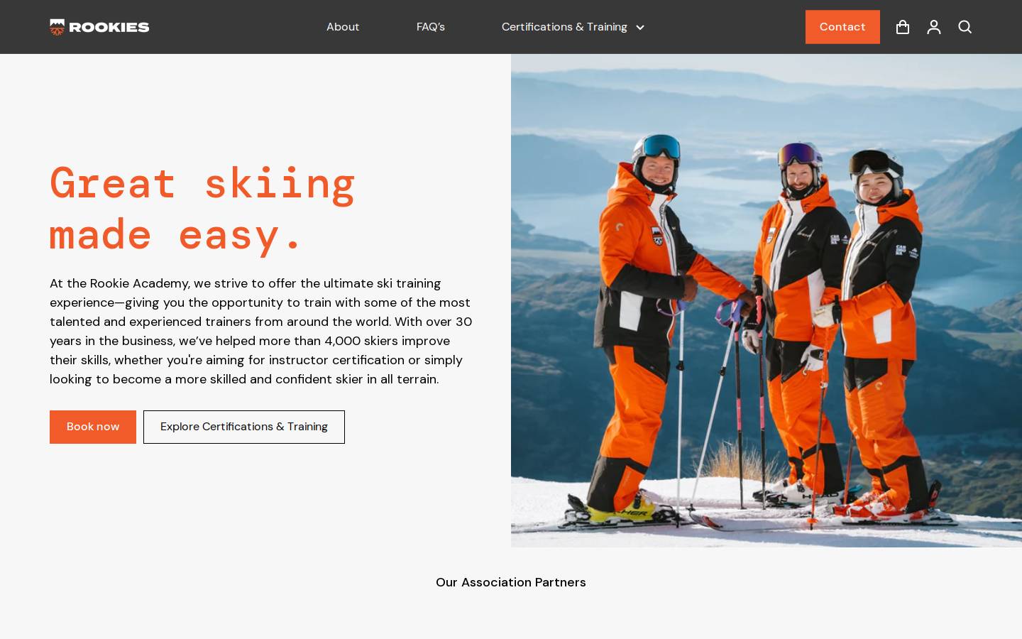 rookieacademy.com homepage screenshot
