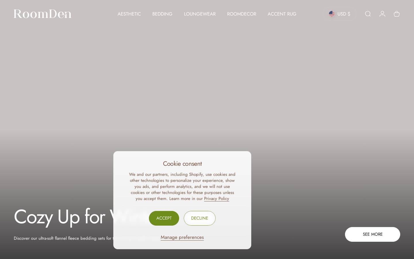 roomden.com homepage screenshot