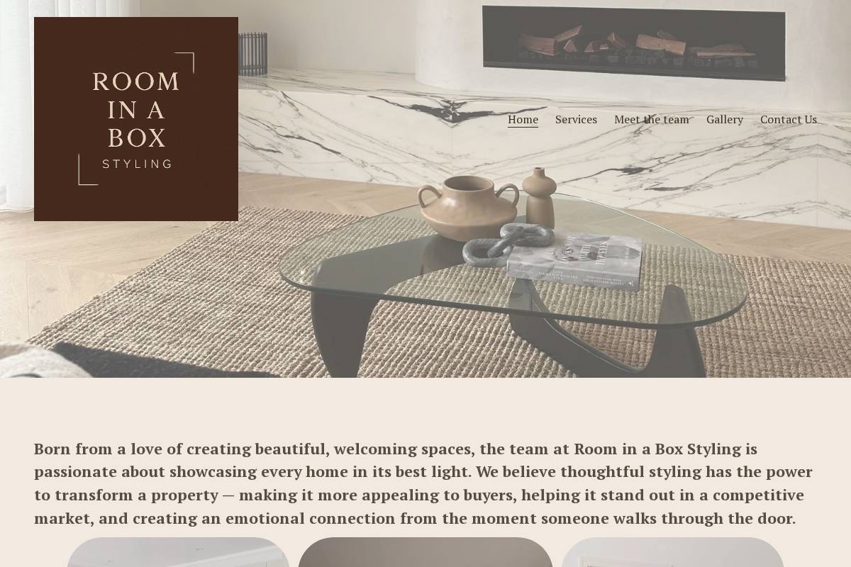 roominaboxstyling.com.au homepage screenshot