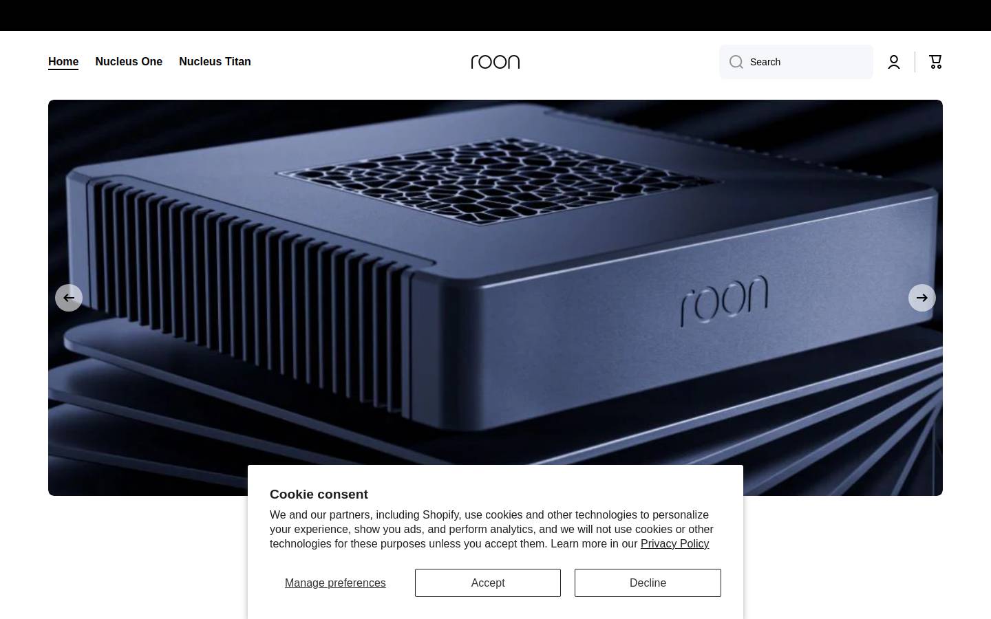 Roonlabs homepage screenshot