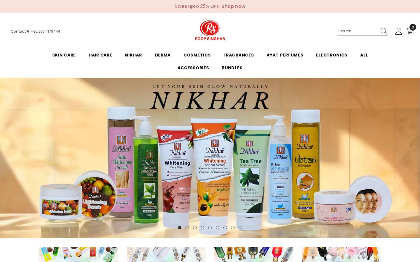 roopsingharcosmetics.com homepage screenshot