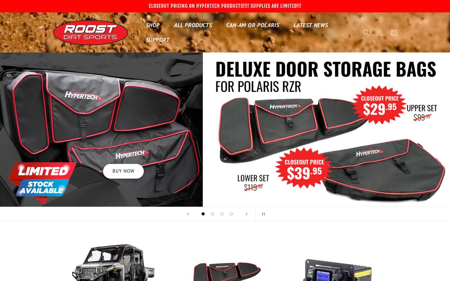 roostdirtsports.com homepage screenshot