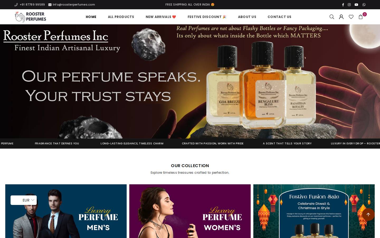 roosterperfumes.com homepage screenshot