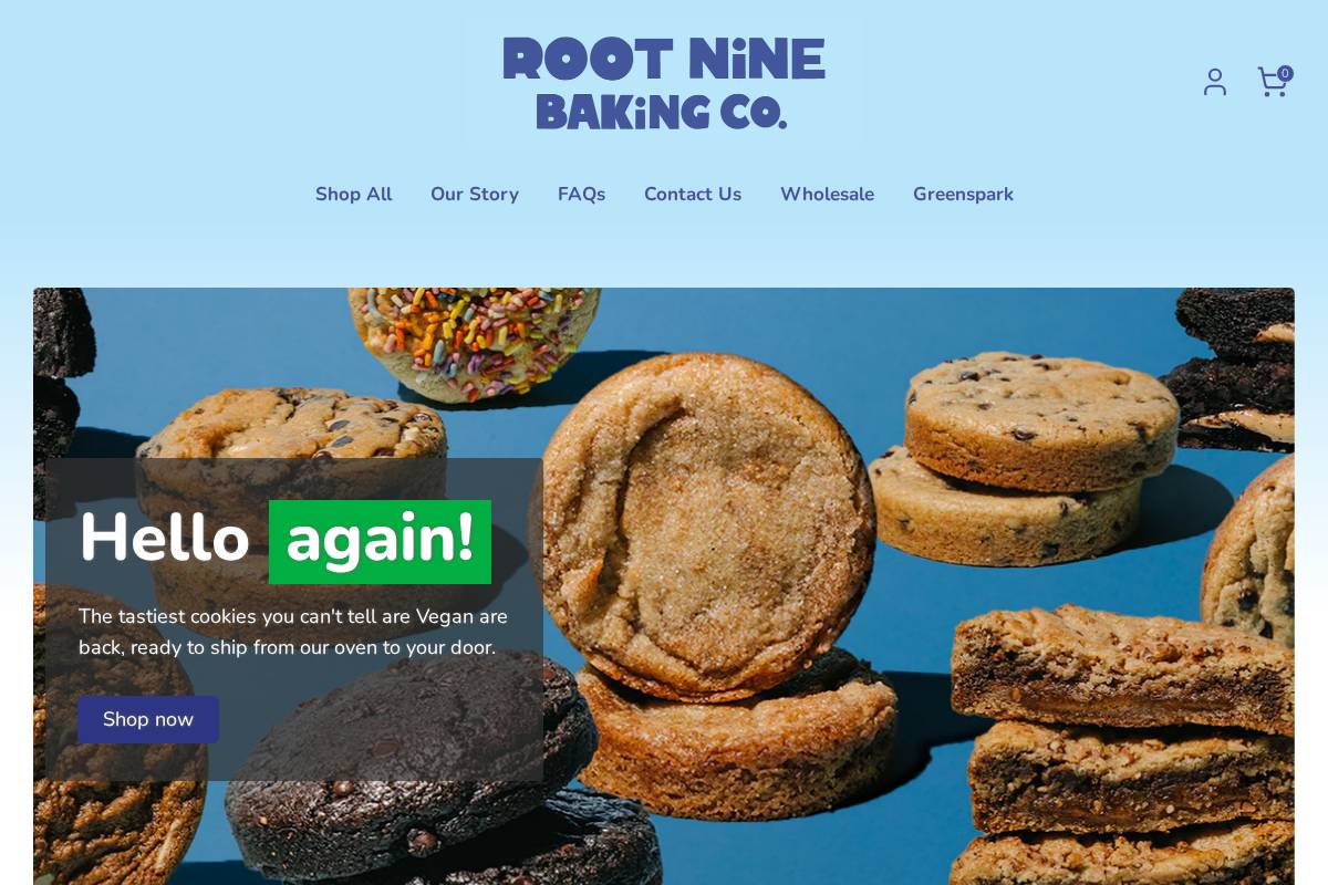 root9baking.com homepage screenshot