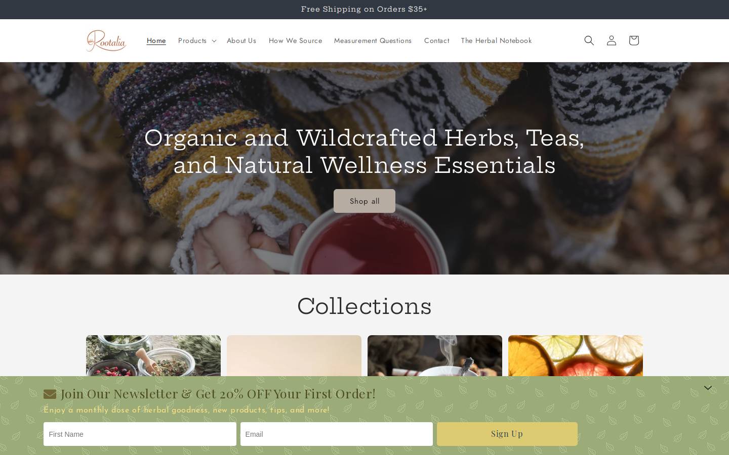 rootalia.com homepage screenshot