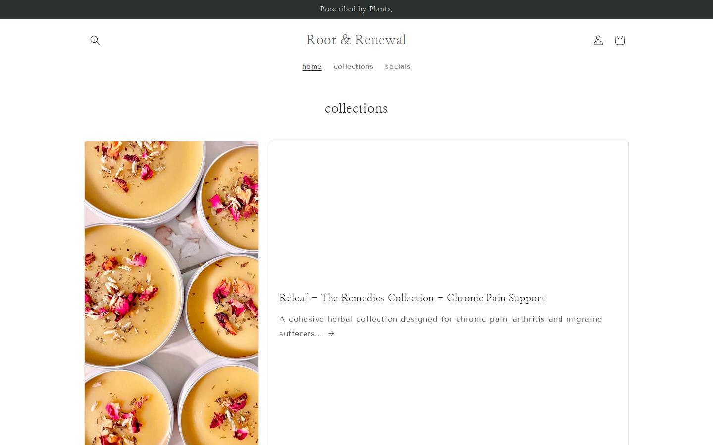 rootandrenewal.com homepage screenshot