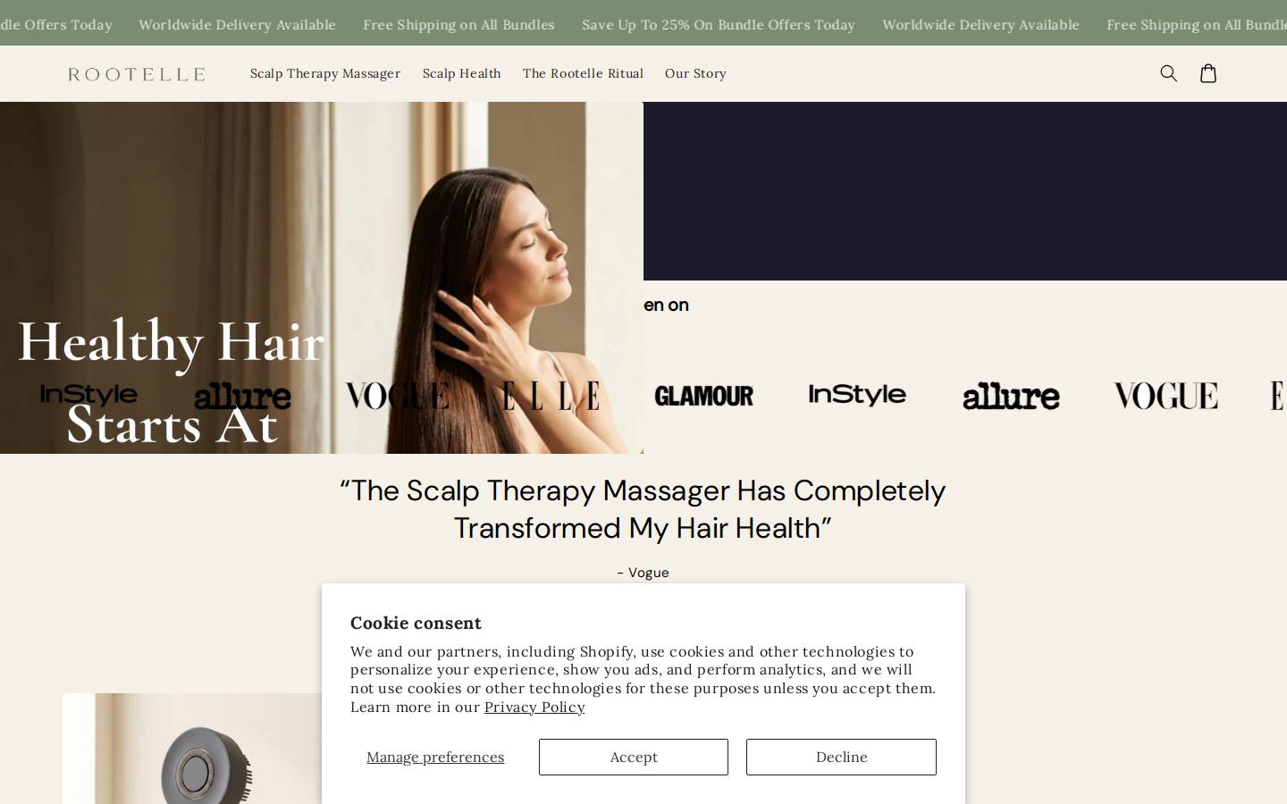 rootellecare.com homepage screenshot