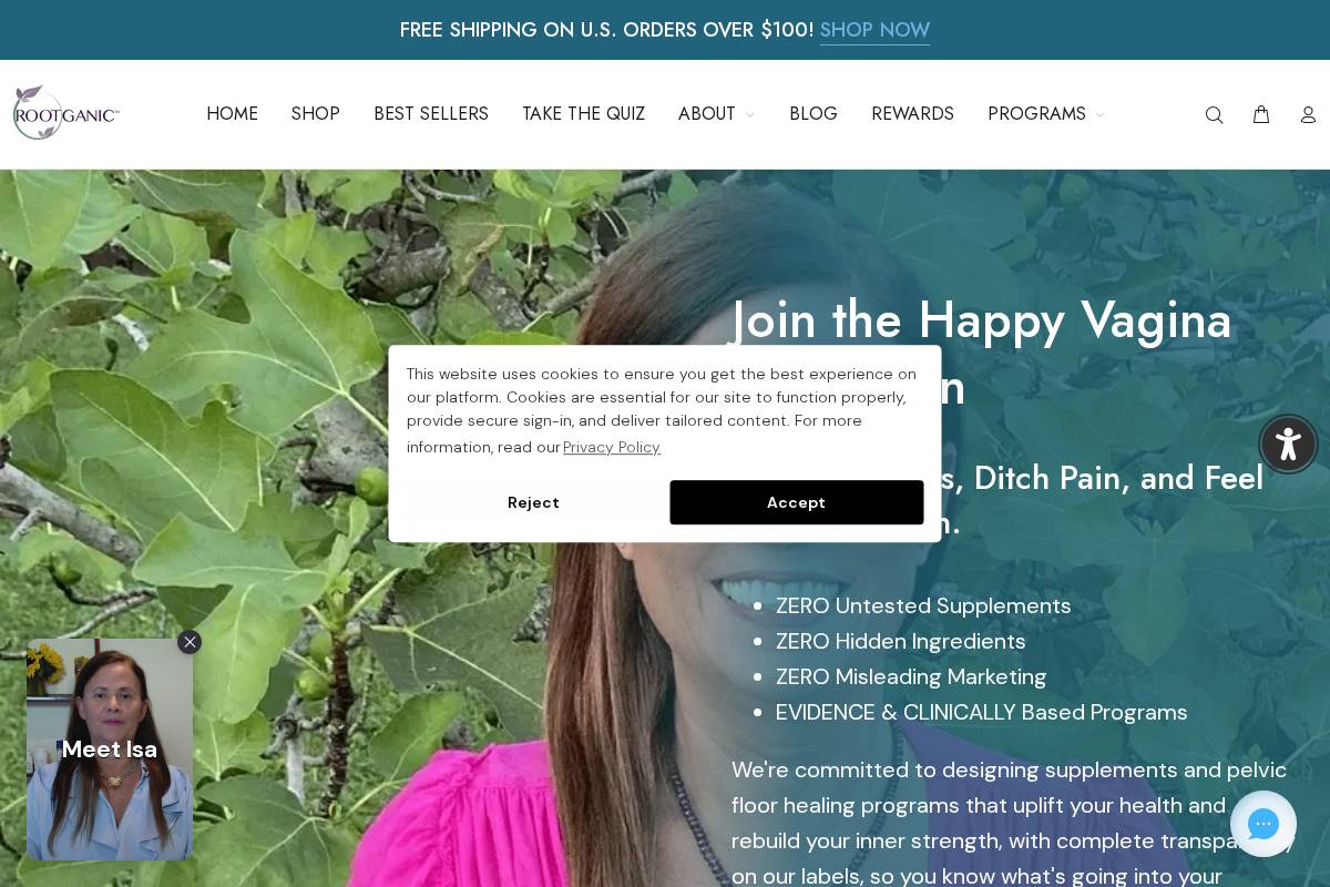 rootganic.com homepage screenshot