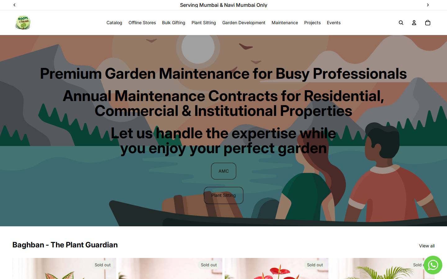 rootsandtrunk.com homepage screenshot