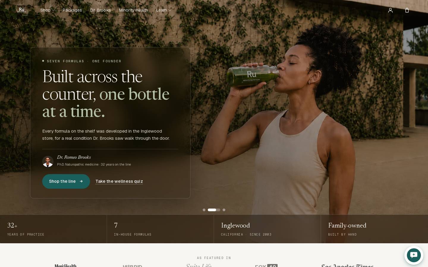 Rootsnutrition homepage screenshot