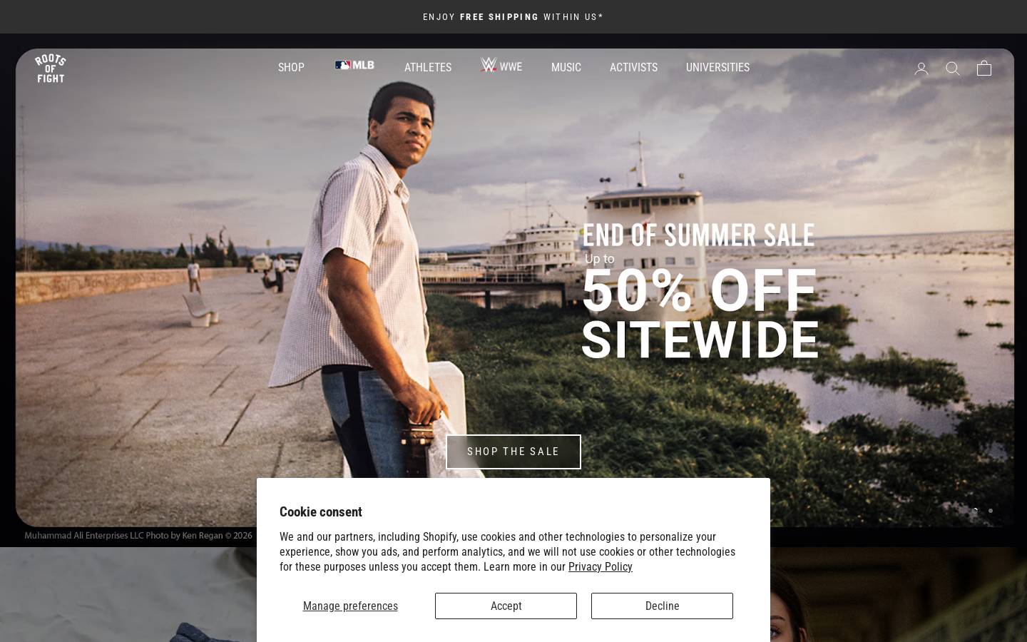 Roots Of Fight homepage screenshot