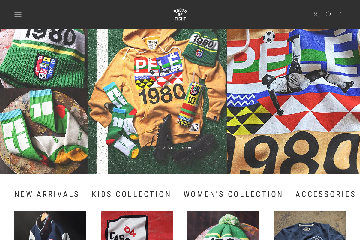 Roots Of Fight homepage screenshot