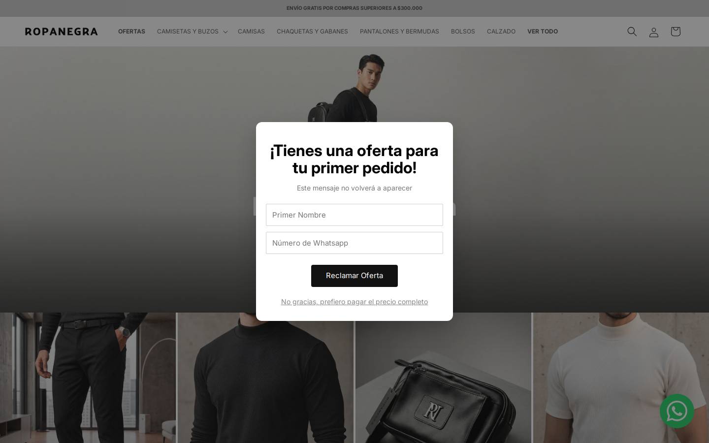 ropanegra.co homepage screenshot