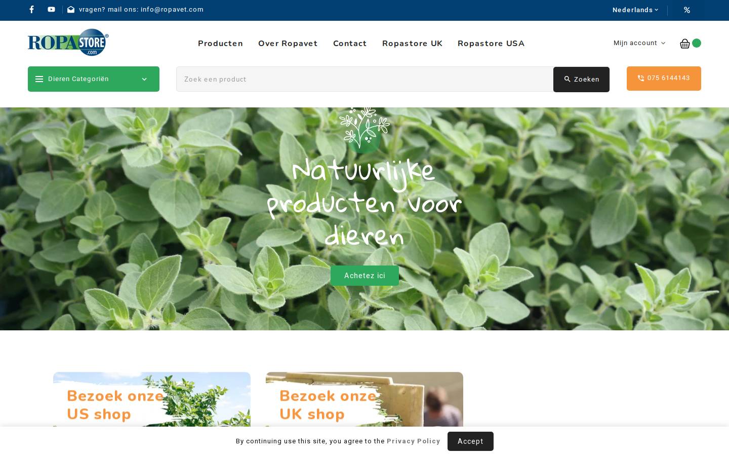 ropastore.com homepage screenshot