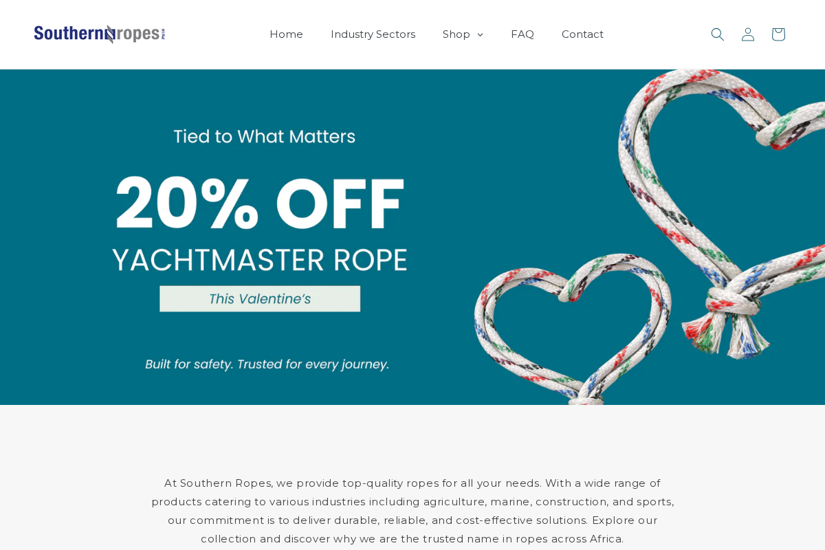 ropesforafrica.co.za homepage screenshot