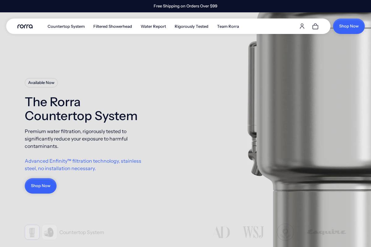 Rorra homepage screenshot