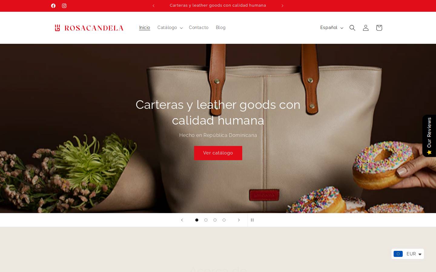 rosacandela.com homepage screenshot