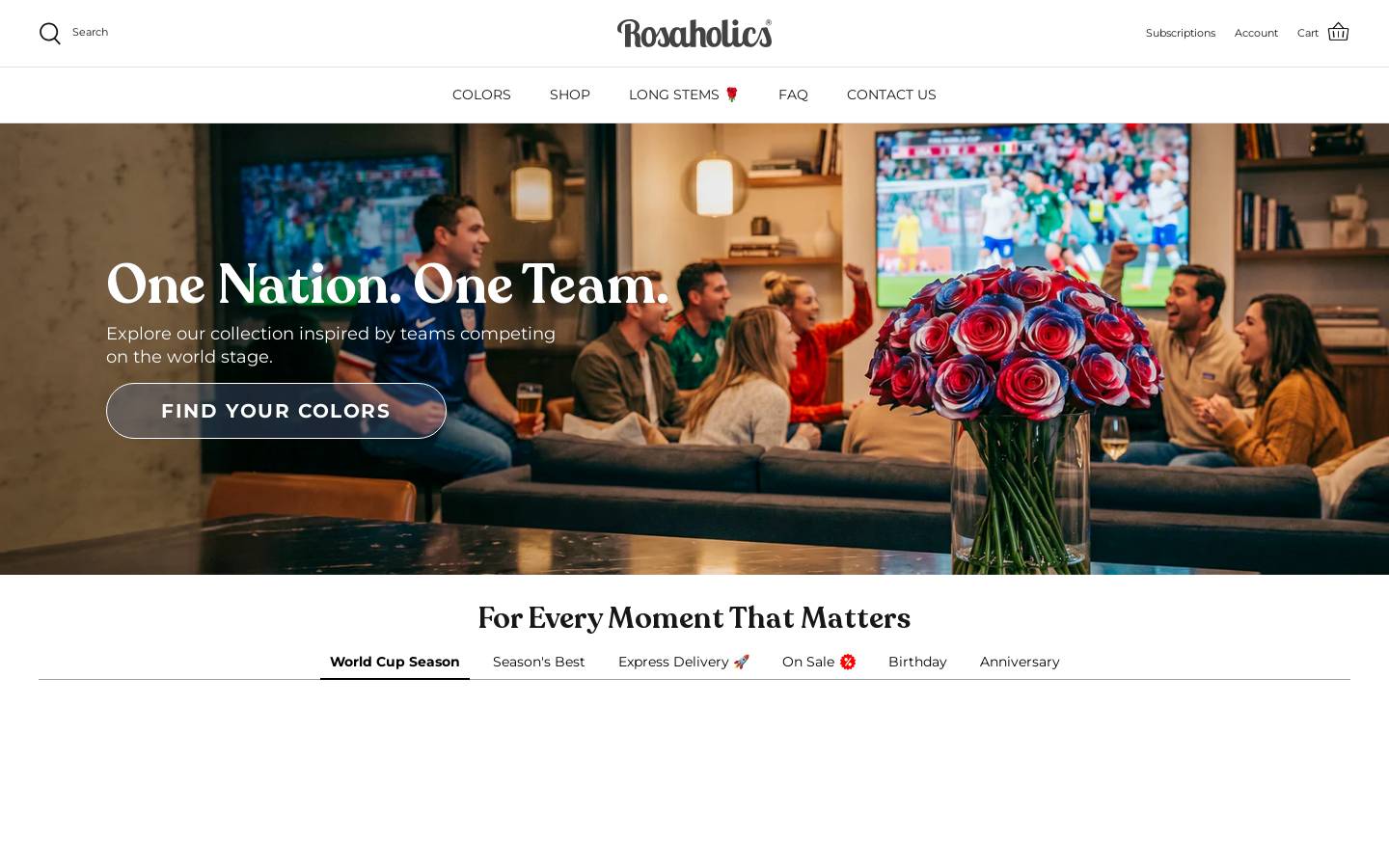 Rosaholics homepage screenshot