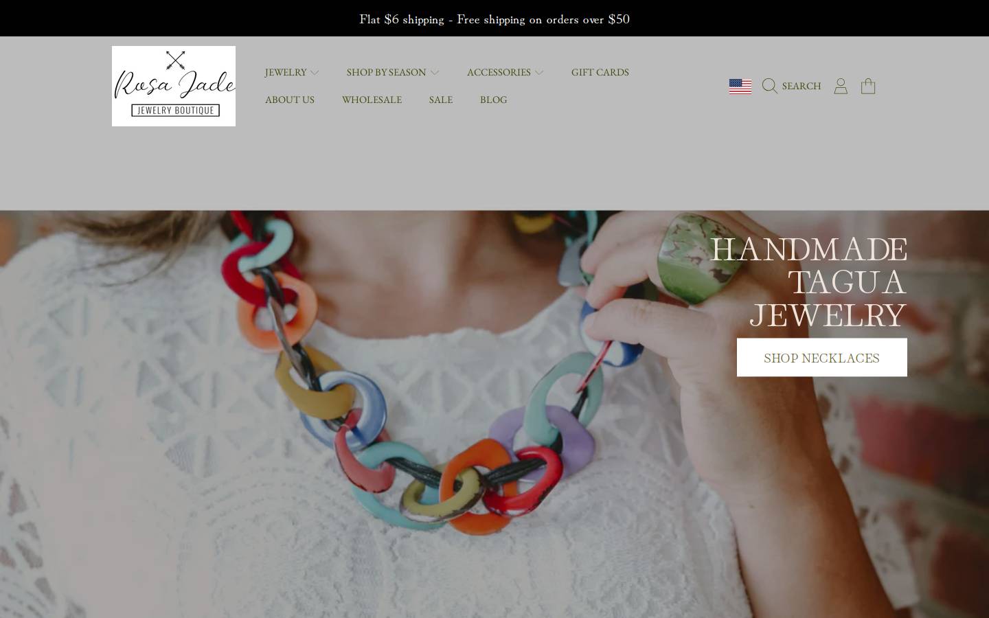 rosajadejewelry.com homepage screenshot
