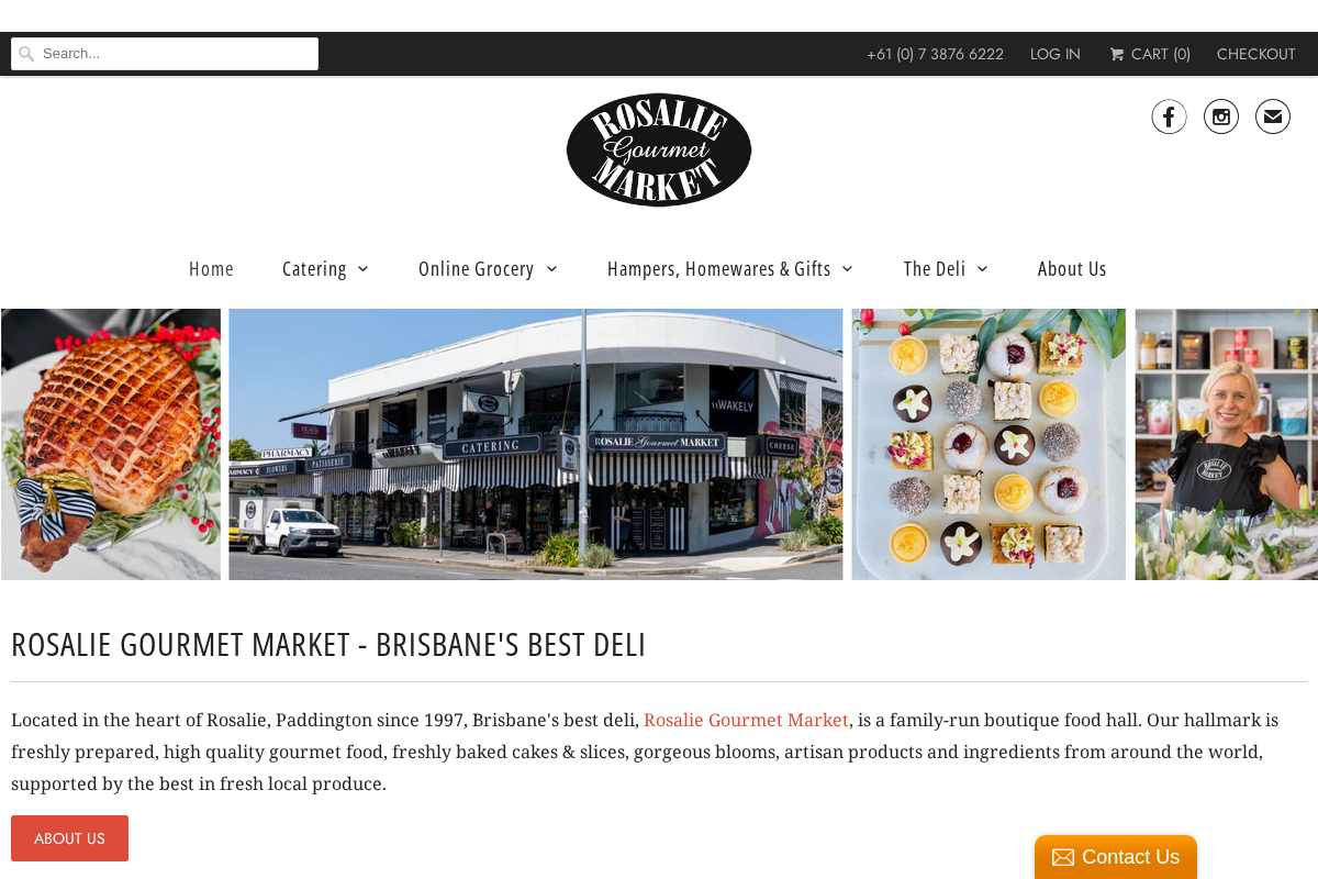 Rosalie Gourmet Market homepage screenshot
