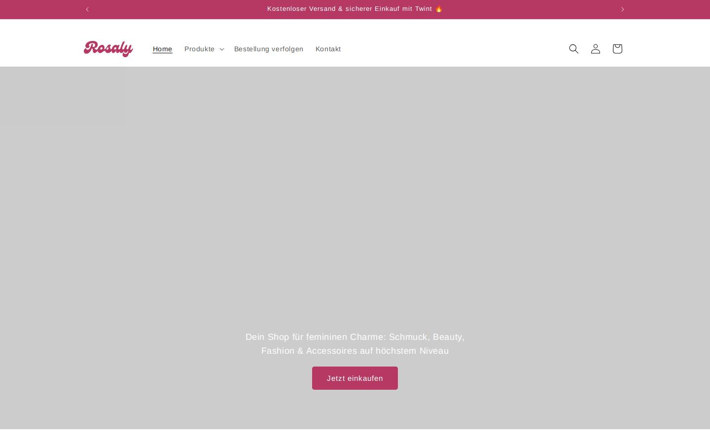 Rosaly homepage screenshot