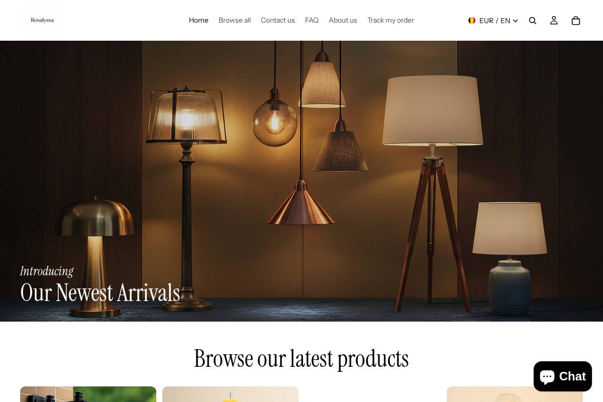 Rosalyssa homepage screenshot