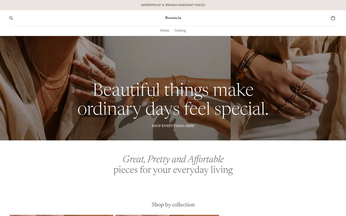 rosancia.com homepage screenshot