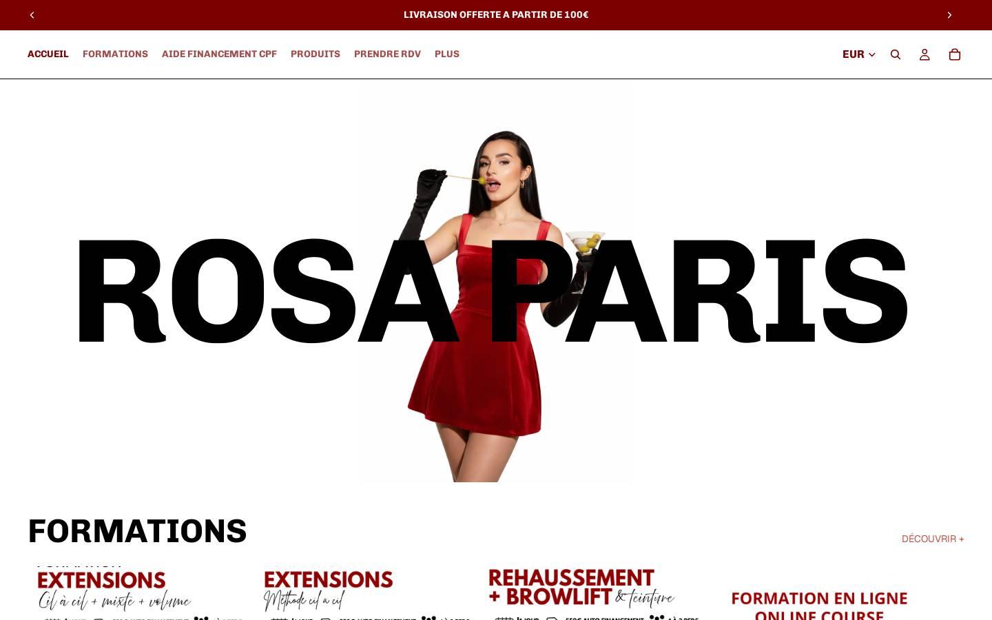 rosaparis-lash.com homepage screenshot