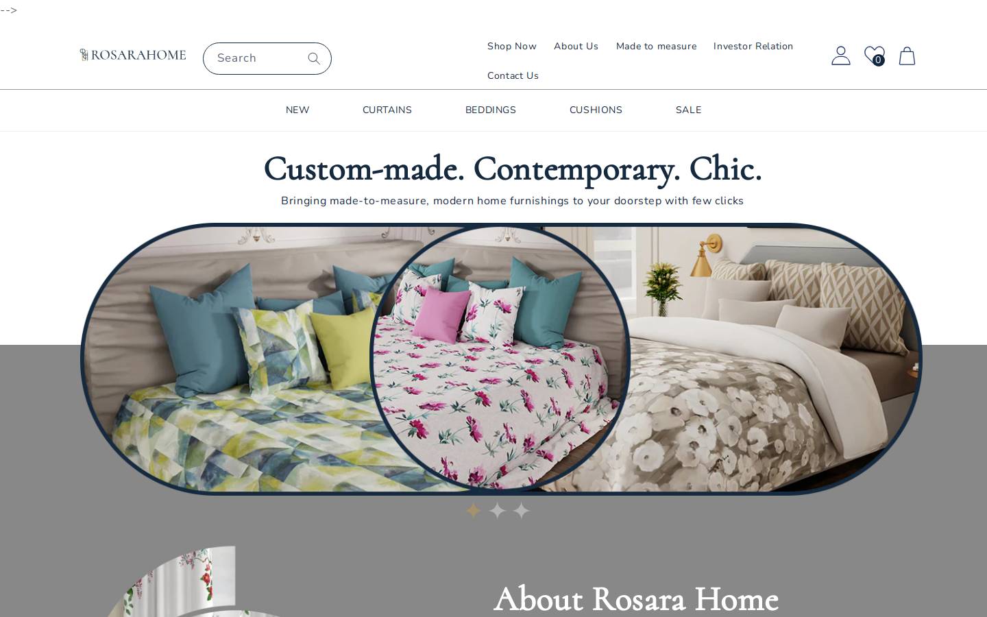 rosarahome.com homepage screenshot