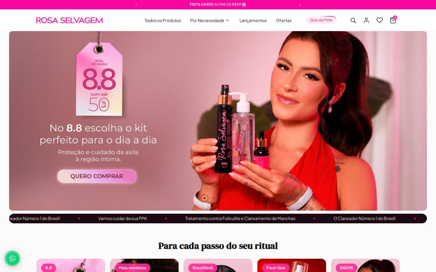 rosaselvagemoficial.com.br homepage screenshot
