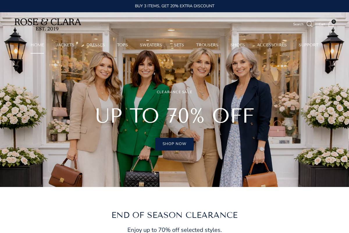 rose-clara.com homepage screenshot