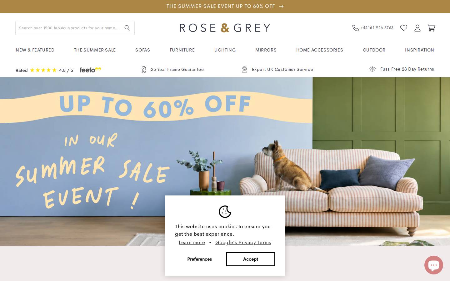 Rose and Grey homepage screenshot