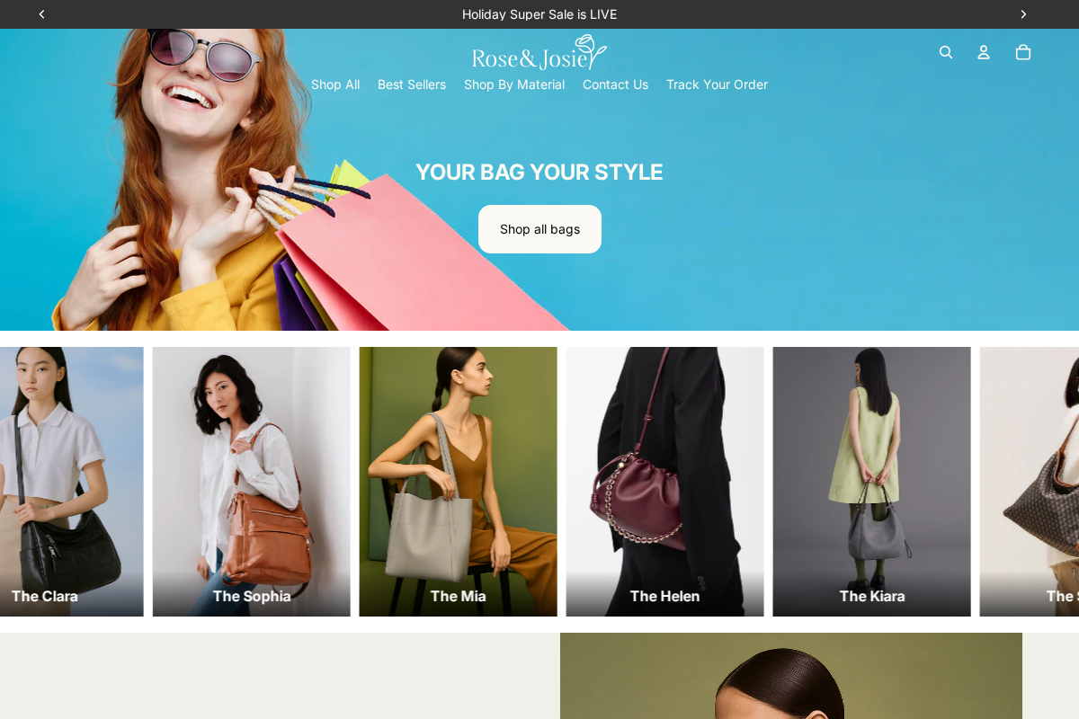 Rose & Josie homepage screenshot