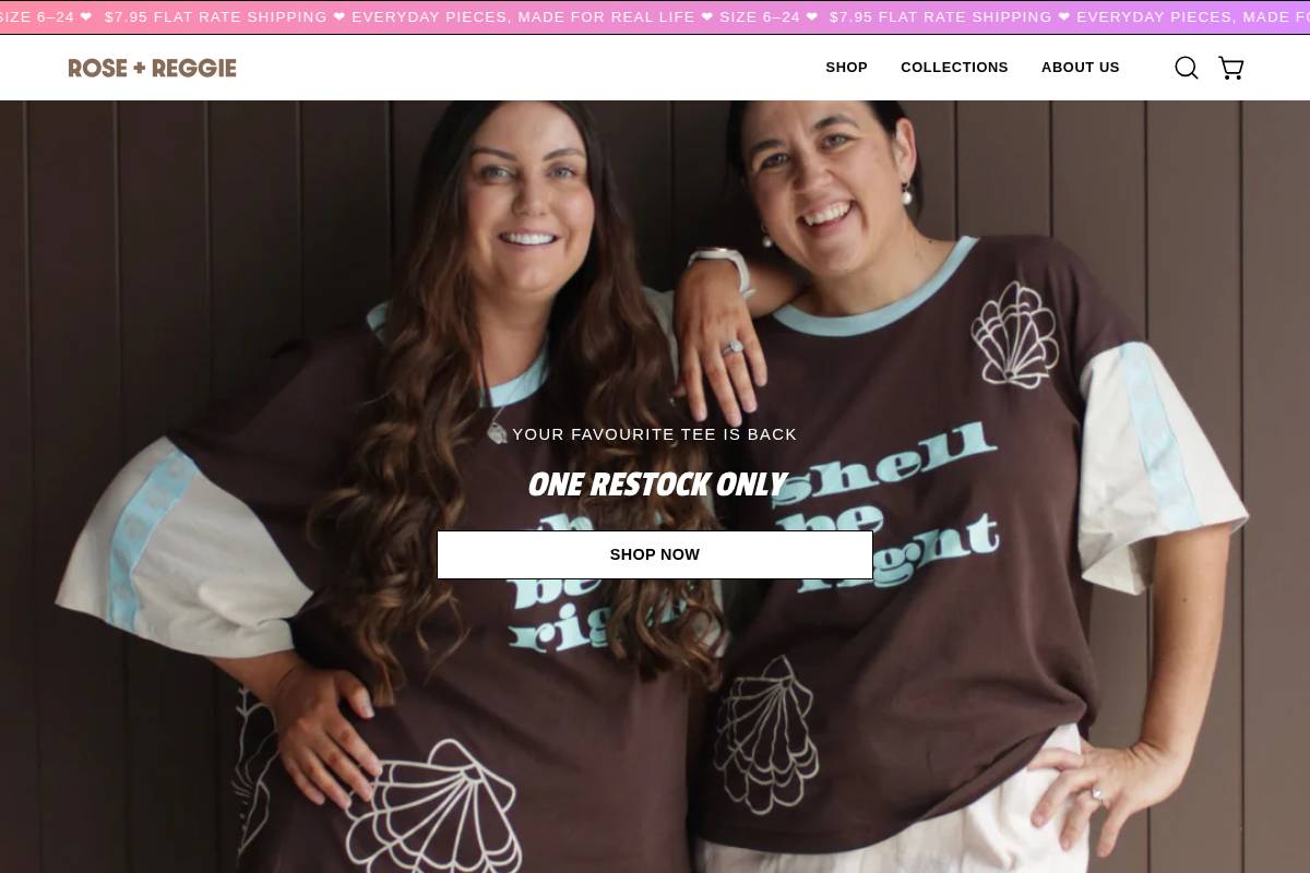 roseandreggie.com homepage screenshot