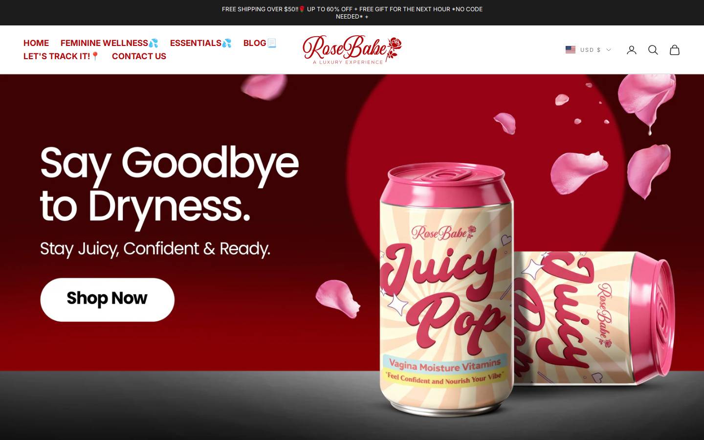 rosebabe.co homepage screenshot