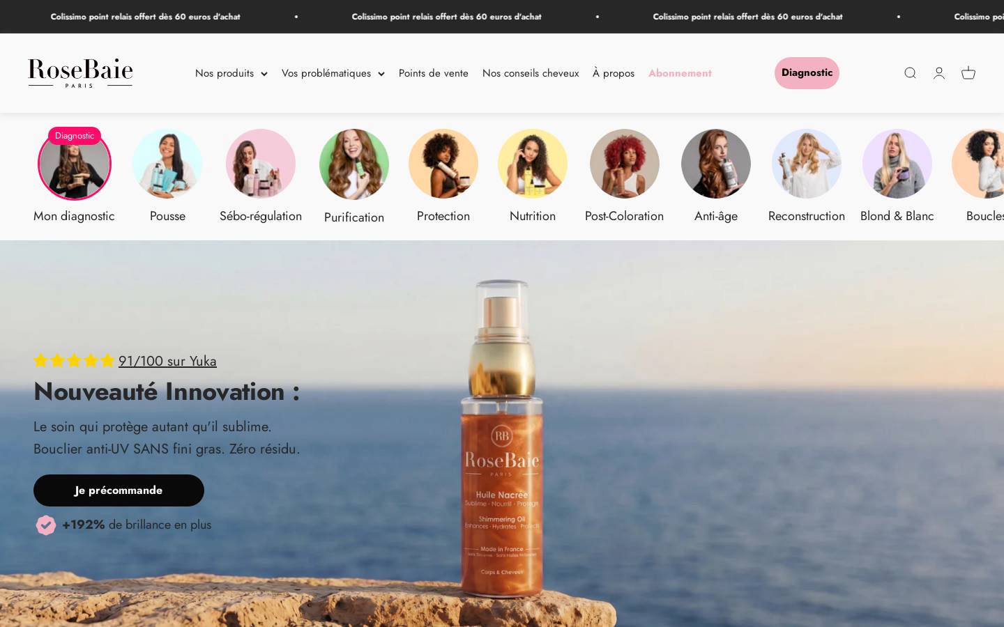 rosebaie.com homepage screenshot