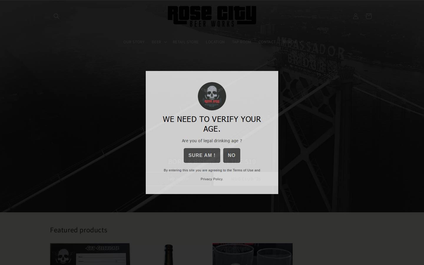 rosecitybeerworks.ca homepage screenshot