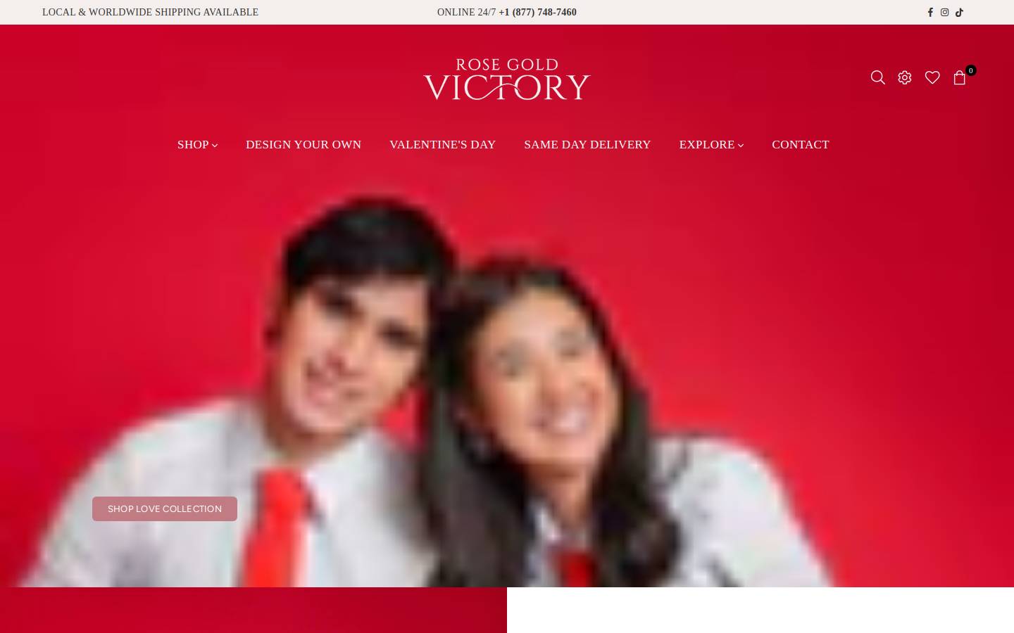 rosegoldvictory.com homepage screenshot