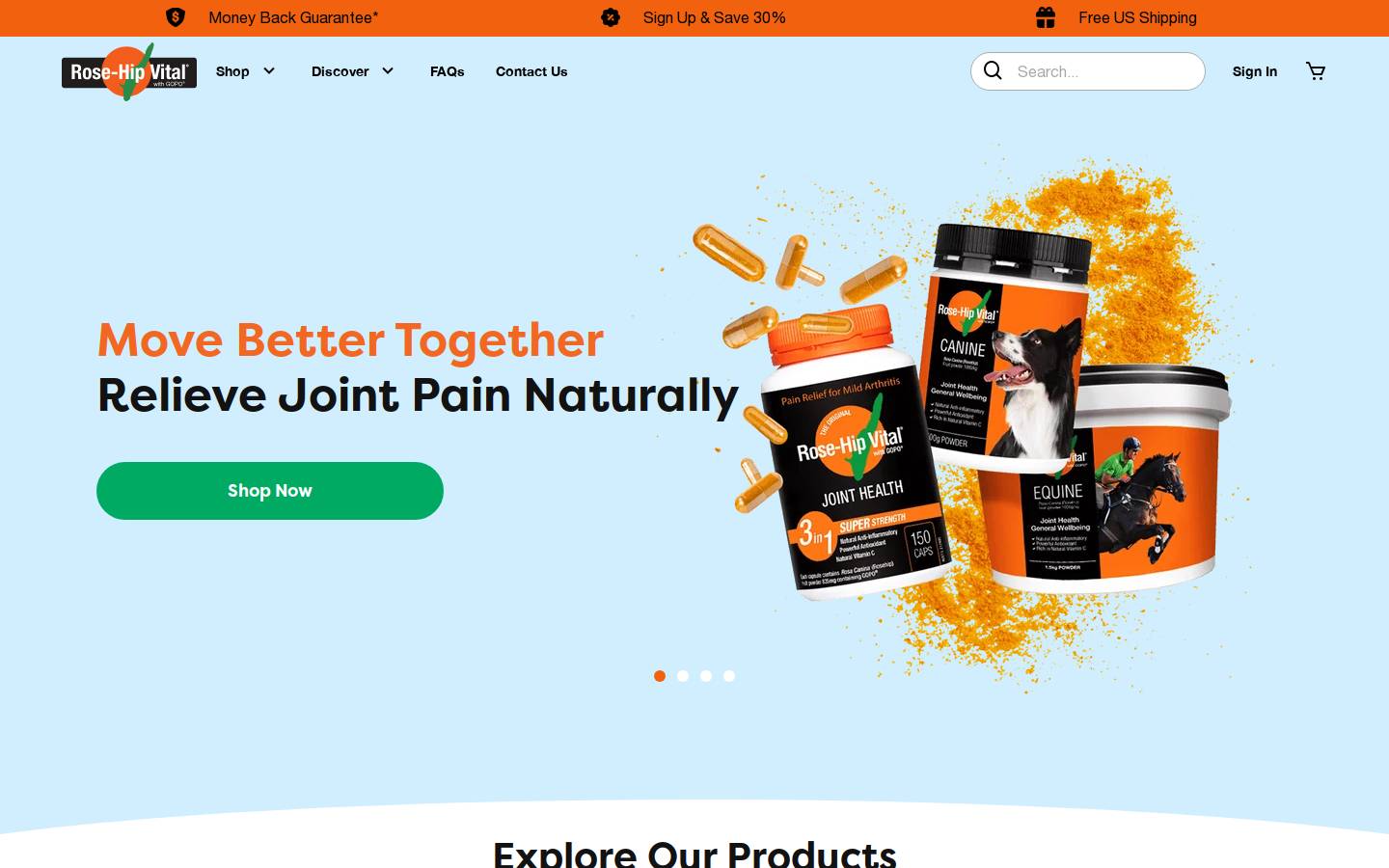 rosehipvital.com homepage screenshot
