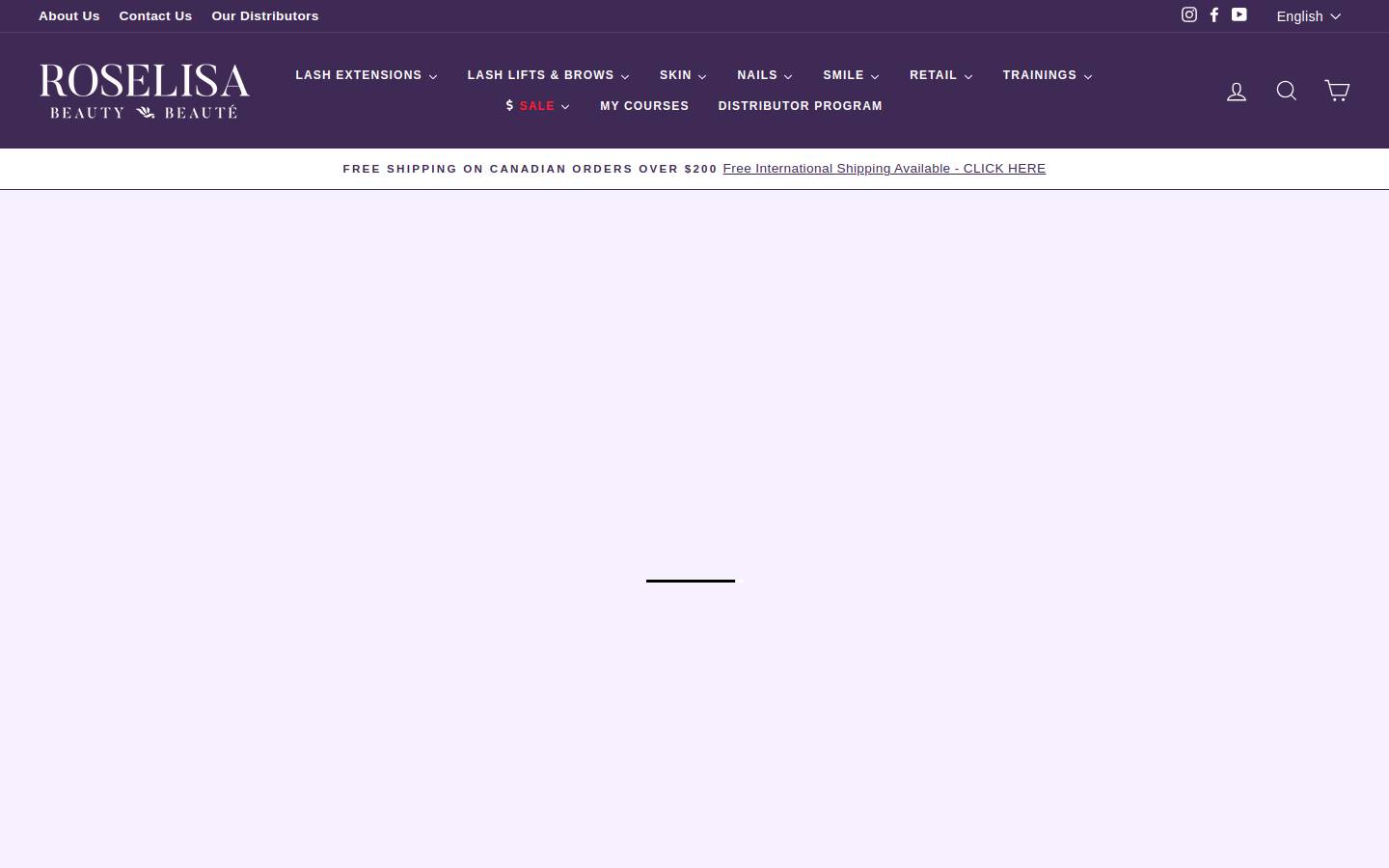 roselisalashes.com homepage screenshot