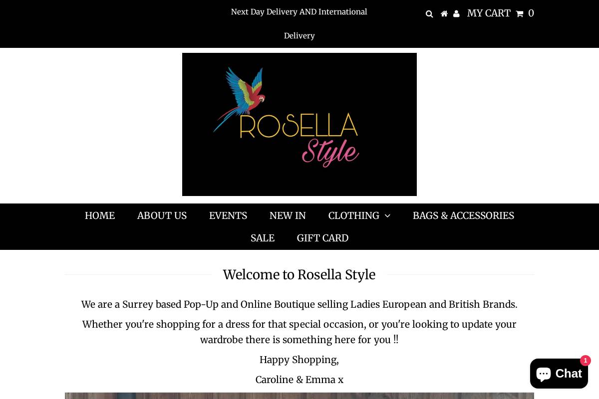 rosellastyle.com homepage screenshot