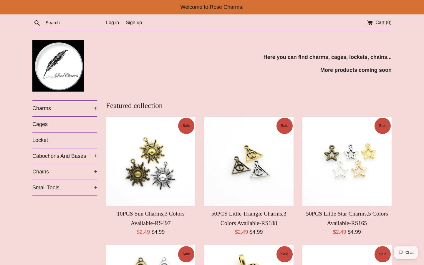 roselovecharms.shop homepage screenshot